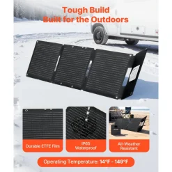 VEVOR 30W Foldable Solar Panel Charger, 16BB N-Type Monocrystalline Solar Panel 24% Efficiency, Ultra-Light Portable with USB-A, USB-A (QC3.0) & Type-C Ports for Camping, Backpacking, Phones, Tablets