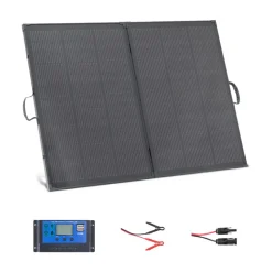 VEVOR 200W Foldable Solar Panel with Frame, 23% High-Efficiency Portable Monocrystalline Solar Panel Charger with 30A PWM Controller & MC4 Output, IP67 Waterproof for Camping, Hiking, RV Trips