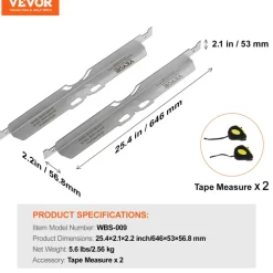 VEVOR Wheel Alignment Tool, 2-Pack Toe Alignment Toe Plates, Stainless Steel Wheel Alignment Tool Plate, Toe Angle Accurate Measurement, Includes 2 Measuring Tapes & Conversion Chart