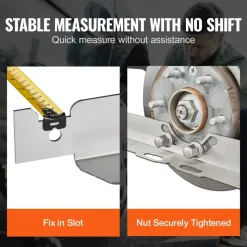 VEVOR Wheel Alignment Tool, 2-Pack Toe Alignment Toe Plates, Stainless Steel Wheel Alignment Tool Plate, Toe Angle Accurate Measurement, Includes 2 Measuring Tapes & Conversion Chart
