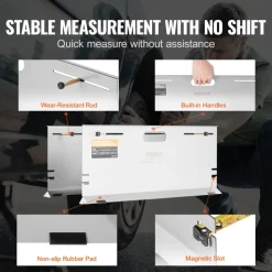 VEVOR Wheel Alignment Tool, 2-Pack Alignment Tool Toe Plates, Stainless Steel Toe Angle Measurement Tool Plate, 4 Alignment Rods and Magnetic Slots, Includes Measuring Tapes & Conversion Chart