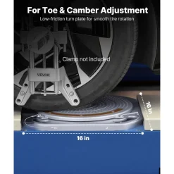VEVOR Wheel Alignment Turn Plates, 2 PCS, 2-Ton Capacity per Plate, Brass Dial Measurements, 360° Rotating Turntable Wheel Alignment Tool with Transition Bridge & Thrust Block for Car SUV Light Truck