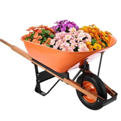 VEVOR Wheelbarrow Cart, 6 Cu. Ft. Load & 330 lbs Capacity, One Wheel Garden Dump Cart Wheel Barrow with Metal Handle &  16
