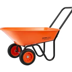 VEVOR Wheelbarrow Cart, 5 Cu. Ft. Load & 397 lbs Capacity, 2 Wheels Garden Dump Cart, Garden Wagon with Handle & 10