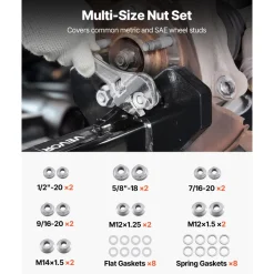 VEVOR Wheel Bearing Hub Removal Tool Kit, Compatible with All Axle Bolt Hubs 5, 6, 8 Lug Hubs Buster Puller, Universal Wheel Hub Shocker, Wheel Hub Buster Tool with Nuts & Washers for Sedan SUV Truck