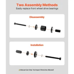 VEVOR Wheel Bearing Press Kit, 23 PCS FWD Bearing Puller Tools, for Front Wheel Drive Bearing Removal and Installation, Wheel Bearing Tool with Sliding Screw, Bushings, Sleeve Plates, Storage Case