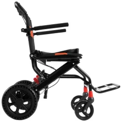 VEVOR Wheelchair, Aluminum Alloy Ultra-Lightweight Transport Chair for Adults, Foldable Wheelchair with Flip-Back Desk-Length Arms, Self-locking Brake, 18-Inch Wide Seat, 220lbs Weight Capacity