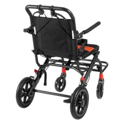 VEVOR Wheelchair, Aluminum Alloy Ultra-Lightweight Transport Chair for Adults, Foldable Wheelchair with Flip-Back Desk-Length Arms, Self-locking Brake, 18-Inch Wide Seat, 220lbs Weight Capacity