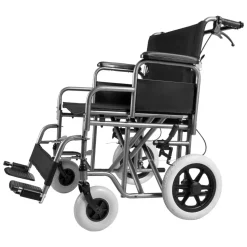 VEVOR Wheelchair, Carbon Steel Transport Chair for Adults, Foldable Wheelchair with Detachable Armrest, Self-locking Brake, 24-Inch Wide Seat, 300lbs Weight Capacity, for the Disabled Move Freely