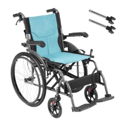 VEVOR Wheelchair, Durable Aluminum Alloy Ultra-Lightweight Wheelchairs, Portable Wheelchair with Flip-Back Desk-Length Arms, 3-Position Adjustable Footrests, 18-Inch Wide Seat, 250lbs Weight Capacity