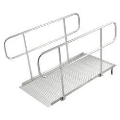 VEVOR Wheelchair Ramp with Handrails, 71.1 x 32.7 in, Heavy Duty Wide Aluminum Wheelchair Ramp with Adjustable Legs, 1000 lbs Capacity, Portable Threshold Ramps for Home Steps, Stairs, Doorways, Curbs