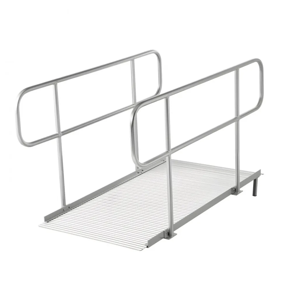 VEVOR Wheelchair Ramp with Handrails, 71.1 x 32.7 in, Heavy Duty Wide Aluminum Wheelchair Ramp with Adjustable Legs, 1000 lbs Capacity, Portable Threshold Ramps for Home Steps, Stairs, Doorways, Curbs