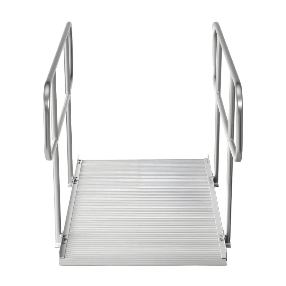 VEVOR Wheelchair Ramp with Handrails, 71.1 x 32.7 in, Heavy Duty Wide Aluminum Wheelchair Ramp with Adjustable Legs, 1000 lbs Capacity, Portable Threshold Ramps for Home Steps, Stairs, Doorways, Curbs