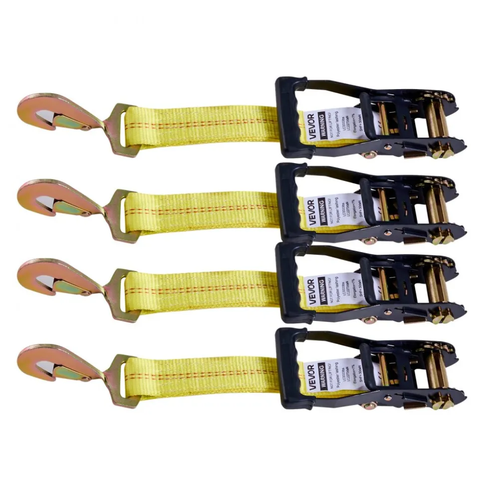 VEVOR Wheel Chock Tie-Down Kit, Axle Type Trailer Tie Down Strap, Car Tie Down Kit with Break Strength 10009 lbs, Working Load 3333 lbs, Trailer Ratchet Strap for ATV, UTV, & Heavy-Duty Pickup Trucks