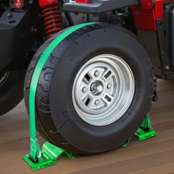 VEVOR Wheel Chock Tie-Down Kit, Chock-Style Trailer Tie Down Strap, Car Tie Down Kit with Buckle, Break Strength 4380 lbs & Working Load 1460 lbs Motorcycle Tie-Down System for ATVs, UTVs & Trailers