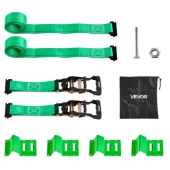 VEVOR Wheel Chock Tie-Down Kit, Tire-Style Trailer Tie Down Strap, Car Tie Down Kit with Flat Hook, Break Strength 10009 lbs & Working Load 3333 lbs Motorcycle Tie-Down System for ATVs, SUVs, Trailers