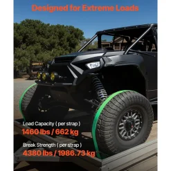 VEVOR Wheel Chock Tie-Down Kit, Tire-Style Trailer Tie Down Strap, Car Tie Down Kit with Flat Hook, Break Strength 10009 lbs & Working Load 3333 lbs Motorcycle Tie-Down System for ATVs, SUVs, Trailers