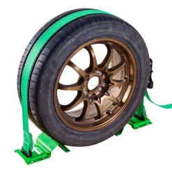 VEVOR Wheel Chock Tie-Down Kit, Tire-Style Trailer Tie Down Strap, Car Tie Down Kit with Flat Hook, Break Strength 10009 lbs & Working Load 3333 lbs Motorcycle Tie-Down System for ATVs, SUVs, Trailers