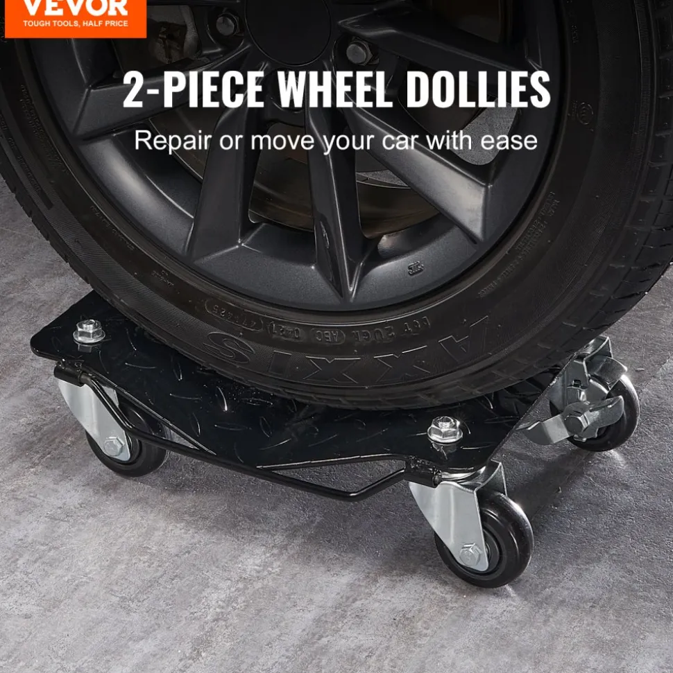 VEVOR Wheel Dolly, 3000 lbs/1360 kg Car Dollies, Wheel Dolly Car Tire Stake Set of 2 Piece, Heavy-duty Car Tire Dolly Moving Cars, Trucks, Trailers, Motorcycles, and Boats