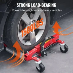VEVOR Wheel Dolly, Max Capacity 1500 Lbs Car Dolly, Car Jack Dolly Lifter with 360° Rotatable Wheels, Heavy Duty Vehicle Positioning Hydraulic Tire Jack, for Vehicle Car Auto Repair Moving