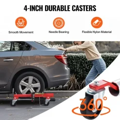 VEVOR Wheel Dolly, Max Capacity 1500 Lbs Car Dolly, Car Jack Dolly Lifter with 360° Rotatable Wheels, Heavy Duty Vehicle Positioning Hydraulic Tire Jack, for Vehicle Car Auto Repair Moving
