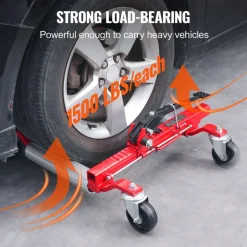 VEVOR Wheel Dolly, Max Capacity 1500 Lbs Car Dolly, Car Jack Dolly Lifter with Wheels, Heavy Duty Vehicle Positioning Ratchet Tire Jack, for Vehicle Car Auto Repair Moving, Set of 2