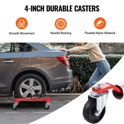 VEVOR Wheel Dolly, Max Capacity 1500 Lbs Car Dolly, Car Jack Dolly Lifter with Wheels, Heavy Duty Vehicle Positioning Ratchet Tire Jack, for Vehicle Car Auto Repair Moving, Set of 2