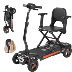 VEVOR 4-Wheel Electric Mobility Scooter for Adults & Seniors, Integrated Automatic Folding Mobility Scooter with Remote Control, NFC Keys & Long Range, 265LBS Loading Travel Wheelchair