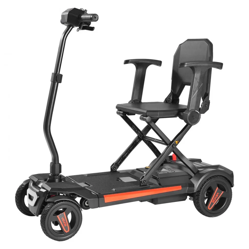 VEVOR 4-Wheel Electric Mobility Scooter for Adults & Seniors, Integrated Foldable Mobility Scooter with 9.3 Miles Long Range, All Terrain Travel Wheelchair with 9° Climbing Capacity & 265LBS Loading