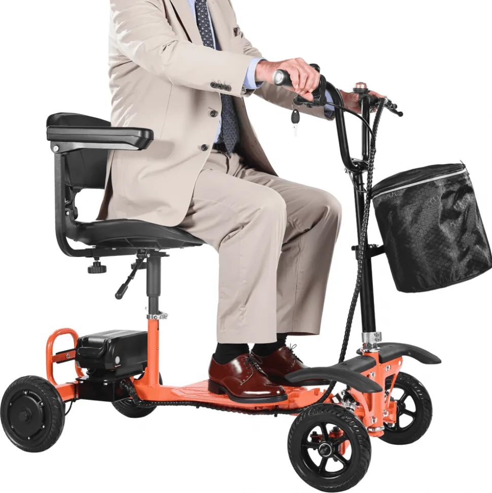 VEVOR 4-Wheel Folding Mobility Scooter for Adults & Seniors, 265LBS Loading Electric Mobility Scooter, All-Terrain Travel Wheelchair with 48V Lithium Battery, 8" Solid Tires & 8° Climbing Capacity
