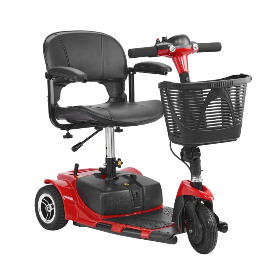 VEVOR 3 Wheel Folding Mobility Scooter for Adults & Seniors, Heavy-Duty Electric Powered Mobility Scooter & 12 Mile Long Range, All Terrain Travel Wheelchair with 9° Climbing Capacity, 265lb Capacity