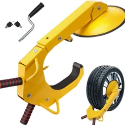 VEVOR Wheel Lock Clamp, 1 Pack Trailer Wheel Lock, Heavy-Duty Anti Theft Tire Lock, Adjustable Tire Boot Lock Tire Claw, Trailer Wheel Locks for RV Trailers, Cars, Trucks, SUVs
