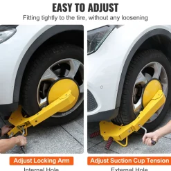VEVOR Wheel Lock Clamp, 2-Pack Trailer Wheel Lock, Heavy-Duty Anti Theft Tire Lock, Adjustable Tire Boot Lock Tire Claw, Trailer Wheel Locks for RV Trailers, Cars, Trucks, SUVs