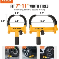 VEVOR Wheel Lock, 2 Packs Universal Wheel Clamp Lock, Adjustable Anti Theft Trailer Lock Wheel Clamp, Heavy-duty Steel Tire Lock for ATV RV SUV Car Golf Cart Boats Motorcycles, with 6 Keys