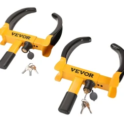 VEVOR Wheel Lock, 2 Packs Universal Wheel Clamp Lock, Adjustable Anti Theft Trailer Lock Wheel Clamp, Heavy-duty Steel Tire Lock for ATV RV SUV Car Golf Cart Boats Motorcycles, with 6 Keys