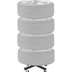 VEVOR Wheel Rack on Casters, Robust Steel Wheel Stand for 4 Wheel and Rim Combinations, Compact & Portable Tire Storage for Tires as Wide as 225mm, Supports up to 220LBS Weight, Perfect for Garage Workspace