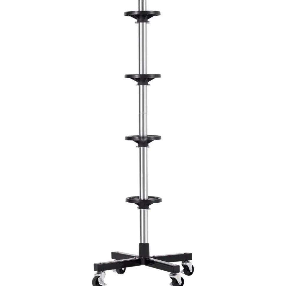 VEVOR Wheel Rack on Casters, Robust Steel Wheel Stand for 4 Wheel and Rim Combinations, Compact & Portable Tire Storage for Tires as Wide as 225mm, Supports up to 220LBS Weight, Perfect for Garage Workspace