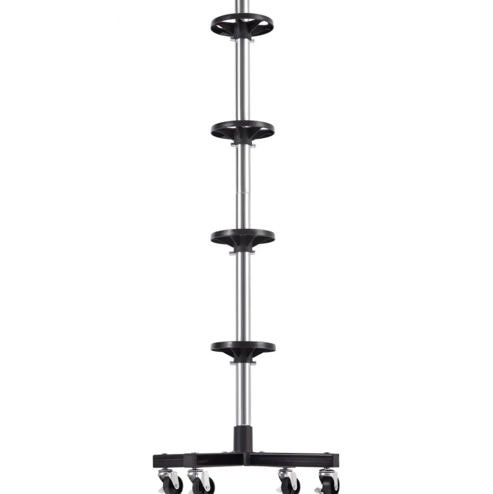 VEVOR Wheel Rack on Casters, Robust Steel Wheel Stand for 4 Wheel and Rim Combinations, Compact & Portable Tire Storage for Tires as Wide as 225mm, Supports up to 220LBS Weight, Perfect for Garage Workspace