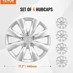 VEVOR Wheel Rim Cover Hubcaps, 16 in Diameter, Sturdy & Durable Scratch-Resistant Hubcap with Snap & Valve Nozzle Hole, ABS & PC Hubcap with High Rigidity & Less Wind Drag, Fits for All Weather Use