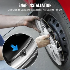 VEVOR Wheel Rim Cover Hubcaps, 16 in Diameter, Sturdy & Durable Scratch-Resistant Hubcap with Snap & Valve Nozzle Hole, ABS & PC Hubcap with High Rigidity & Less Wind Drag, Fits for All Weather Use