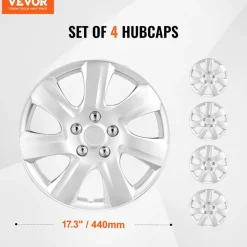 VEVOR Wheel Rim Cover Hubcaps, 16 in Diameter, Sturdy & Durable Scratch-Resistant Hubcap with Snap & Valve Nozzle Hole, ABS & PC Hubcap with High Rigidity & Less Wind Drag, Fits for All Weather Use