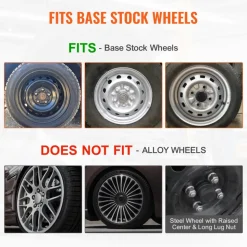 VEVOR Wheel Rim Cover Hubcaps, 15 in Diameter, Sturdy & Durable Scratch-Resistant Hubcap with Snap & Valve Nozzle Hole, ABS & PC Hubcap with High Rigidity & Less Wind Drag, Fits for All Weather Use
