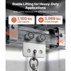 VEVOR 4 Wheel Trolley Assembly Rollers, 4 Pcs 1100 lbs Load, Dual Bearing Trolley Assembly for 1-5/8