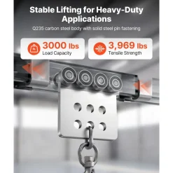 VEVOR 8 Wheel Trolley Assembly Rollers, 4 Pcs 3000 lbs Load, Dual Bearing Trolley Assembly for 1-5/8