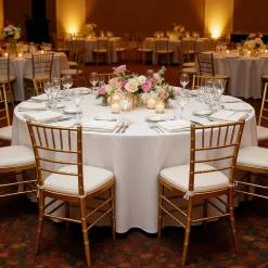 VEVOR White Round Tablecloths 2 Pack, 120 Inches in Diameter, Stain- & Wrinkle- Resistant, Machine Washable Table Clothes, Polyester Fabric Table Covers for Wedding, Party, Banquet, Formal Events