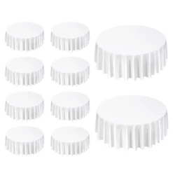 VEVOR White Round Tablecloths 10 Pack, 120 Inches in Diameter, Stain- & Wrinkle- Resistant, Machine Washable Table Clothes, Polyester Fabric Table Covers for Wedding, Party, Banquet, Formal Events