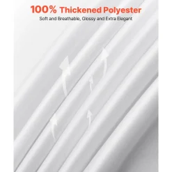 VEVOR White Round Tablecloths 6 Pack, 132 Inches in Diameter, Stain- & Wrinkle- Resistant, Machine Washable Table Clothes, Polyester Fabric Table Covers for Wedding, Party, Banquet, Formal Events