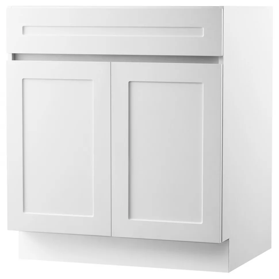 VEVOR White Shaker Base Cabinet with Drawer, 36-Inch Unassembled Drawer Base Cabinet, 36" W x 24" D x 34.5" H Ready to Assemble Cabinet with Soft-Close Doors and Adjustable Shelf, for Home Office