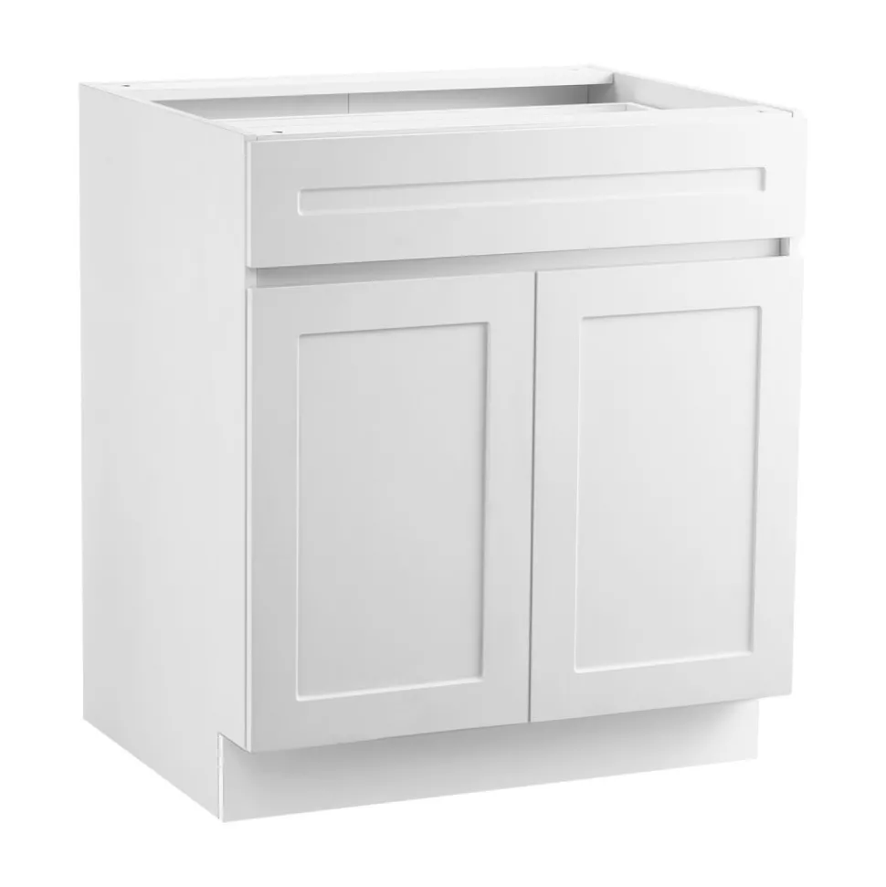 VEVOR White Shaker Base Cabinet with Drawer, 36-Inch Unassembled Drawer Base Cabinet, 36" W x 24" D x 34.5" H Ready to Assemble Cabinet with Soft-Close Doors and Adjustable Shelf, for Home Office