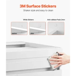 VEVOR White Shaker Base Cabinet with Drawer, 30-Inch Unassembled Drawer Base Cabinet, 30
